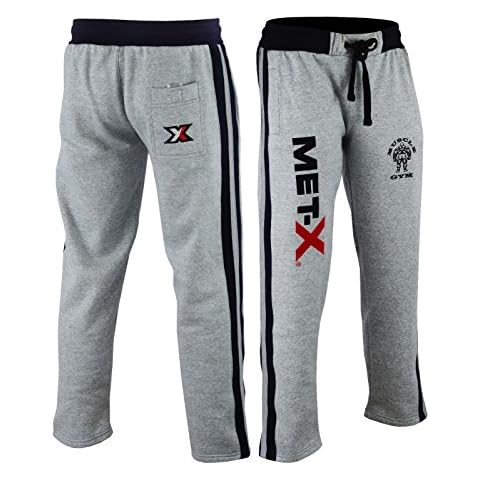 Met-X Men's Training Joggers, Sweat Pants, Gym Sports Track Bottoms, New Trousers Gray (LARGE) Cover
