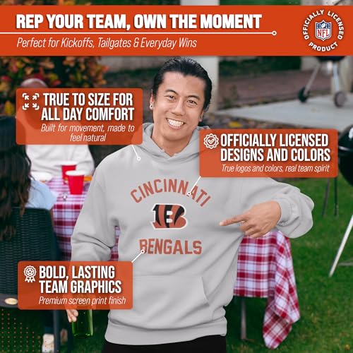Image of Team Fan Apparel NFL Gameday Hoodie Pullover Sweatshirt for Men and Women | Officially licensed NFL Gameday fleece pullover - kangaroo pocket, ribbed cuffs, drawstring hood, unisex fit