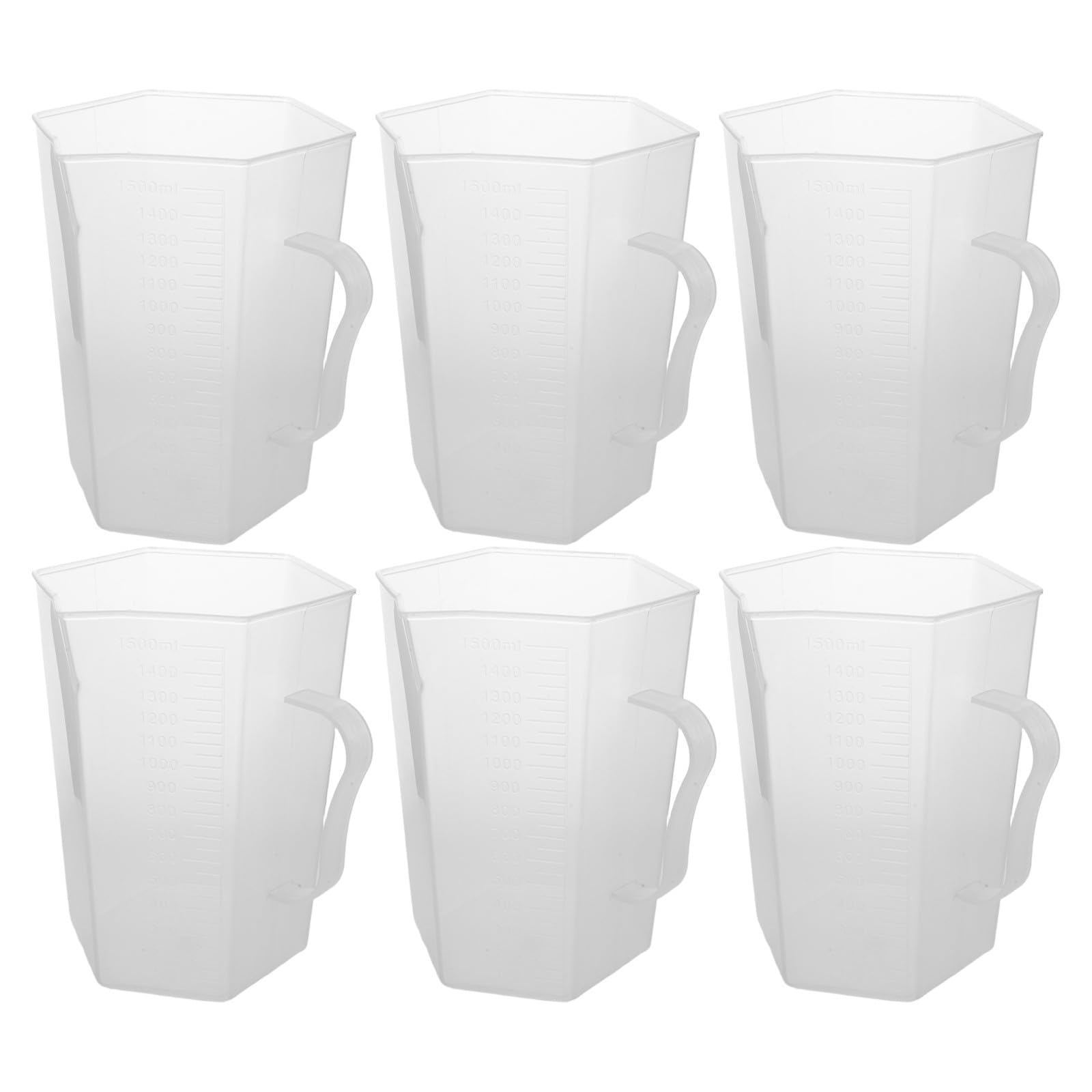 Gatuida Juego de 6 vasos medidores de líquidos graduados de 1,5 L, jarra