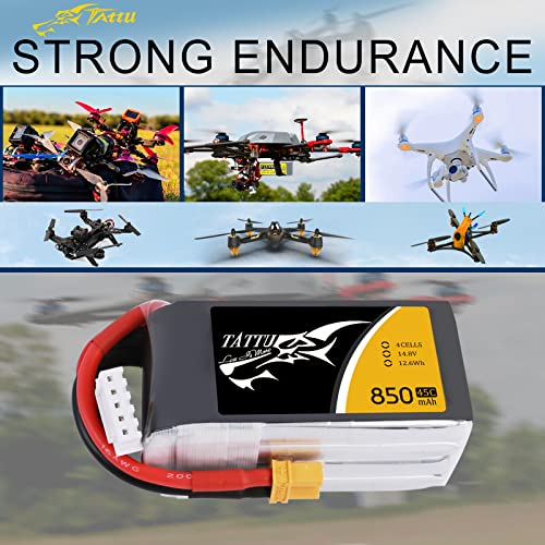 Tattu 14.8V 850Mah 4S 45C Lipo Battery Pack With Xt30 Plug For Fpv 150 Size Vortex 150 Pro #TOP4