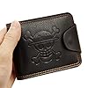 MOMODEER OP Wallet for Men Straw Hat Luffy Anime Wallet Faux Leather Slim Wallet Short Bifold Brown - Brown - Image 3