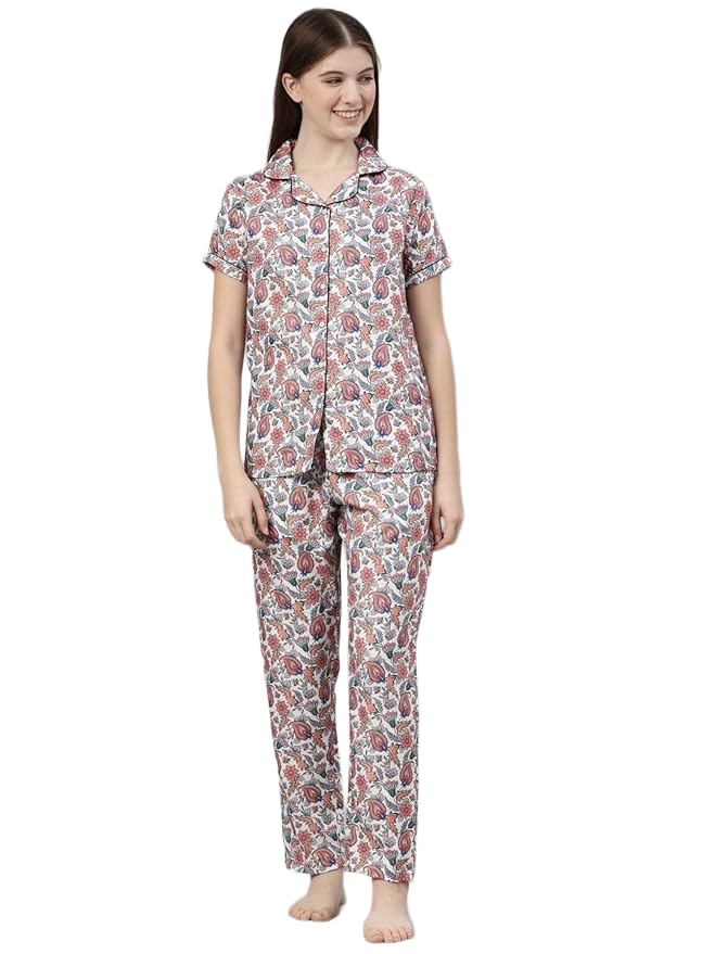 bushirt Mens Printed Regular White Color Shirt & Pyjama set-WNS0111-picture-11