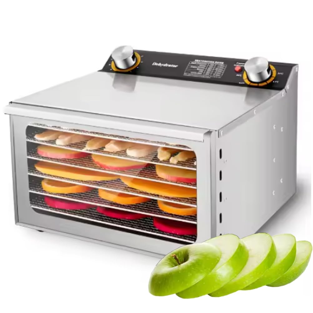 Liofilizador doméstico, 6/8/12/18 bandejas de acero inoxidable, deshidratador de alimentos con temporizador de 12 horas y temperatura máxima de 90 °F, procesador de alimentos de 6 capas para aperiti