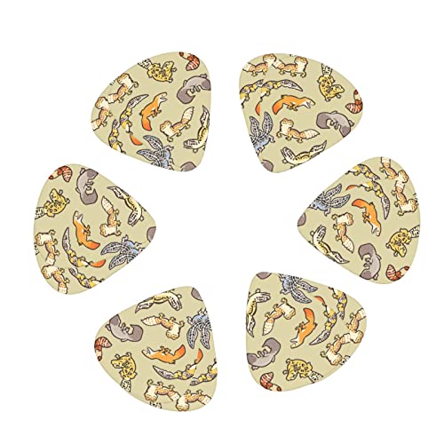 Lot de 12 médiators fins et épais en forme de léopard pour guitare électrique et acoustique - Les Beatles, Paul McCartney, John Lennon, RIngo Starr, George Harrison Lot de 12 médiators fins et épais en forme de léopard pour guitare électrique et acoustique – Image 3