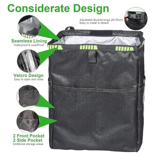 MEISO Autositz Organizer, Oxford Stoff Wasserdicht Autositz Rücksitz Organizer mit iPad/Tablet Tasche, 10L Groß Kapazität Autositz Organizer, Zusammenklappbare Tragbarer Auto Mülleimer