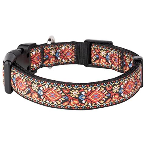 Dog Collars for Small Medium & Large Male and Female Dogs - Designer Patterns on Long Lasting, Adjustable, Strong and Durable Collars for Dogs - Best Stocking Stuffer Idea Cover