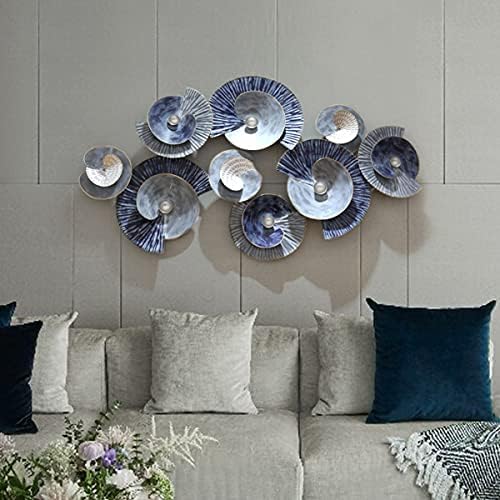 Sublimez un mur vide avec l'art mural 3D en métal, sculpture cercle bleu au design flottant unique