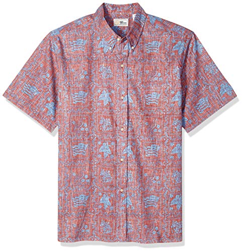 Reyn Spooner Men's Spooner Kloth Classic Fit Hawaiian Shirt, Lahaina Sailor - Salmon, XXXL