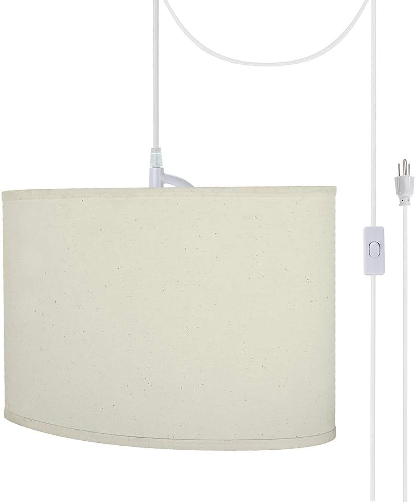 Aspen Creative, White, 7704121 One Plugin Swag Pendant Light
