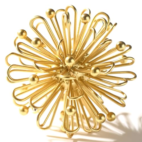 Metal Decorative Sphere for Home Decor - Distressed Gold, Hand Painted, Modern Decorative Balls for Living Room, Bedroom, Kitchen, Bathroom, Office - Table Decorative Orbs for Centerpiece