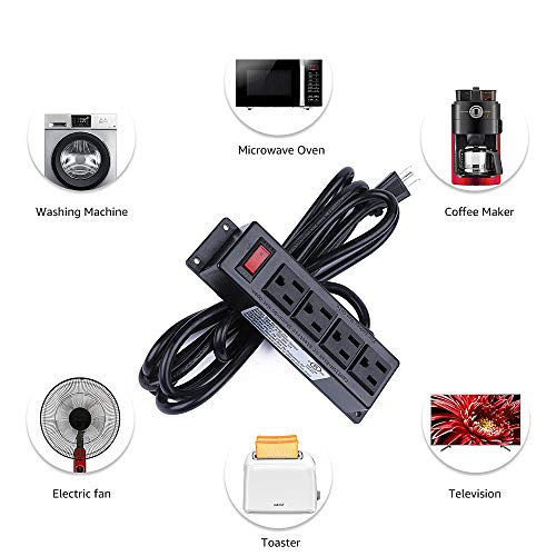 Power Strip, Beesmall 4 Outlets 10 ft Heavy Duty Surge Extension Cord