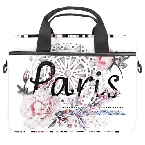 Sac ordinateur 13 pouces avec motif Paris aquarelle rose