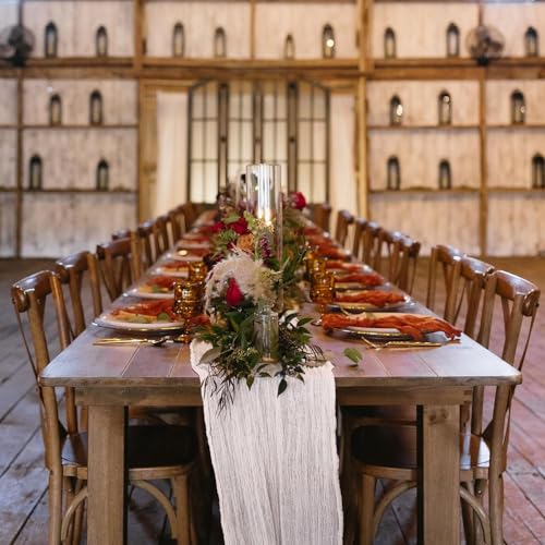 White-Cheesecloth-Table-Runner-10FT-5Packs-Gauze-Table-Runner-120-x-35-for-Wedding-Easter-Thanksgiving-Christmas-Holiday-Table-Decorations White Cheesecloth Table Runner 10FT 5Packs Gauze Table Runner 120 x 35 for Wedding Easter Thanksgiving Christmas Holiday Table Decorations