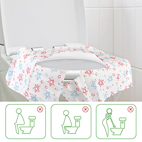 Fumanduo 20 Stück Toilette auflage Toiletten Sitzbezug Übergroßer XL WC-Sitz Matte Toilettenpapier Pad Reise wasserdichte Disposable Toilet Seat Cover Einzeln Verpackt – Bild 4