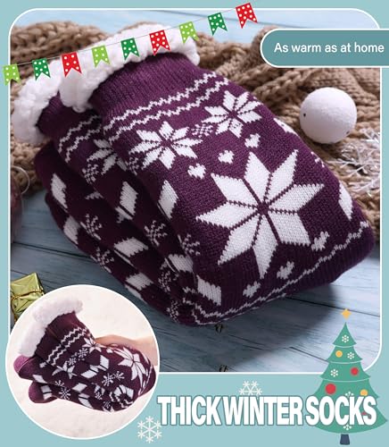 Slipper Socks for Women Fuzzy Non Slip Winter Thick Warm Soft Cozy Fleece Lining Home Socks with Grippers4