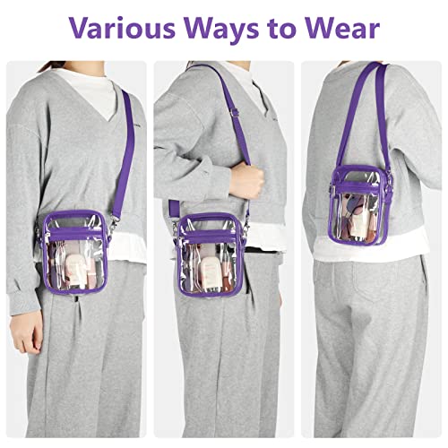 Image of PACKISM Clear Bag for Stadium Events - Clear Purses for Women Transparent Crossbody Messenger Bag for Concerts Game Day