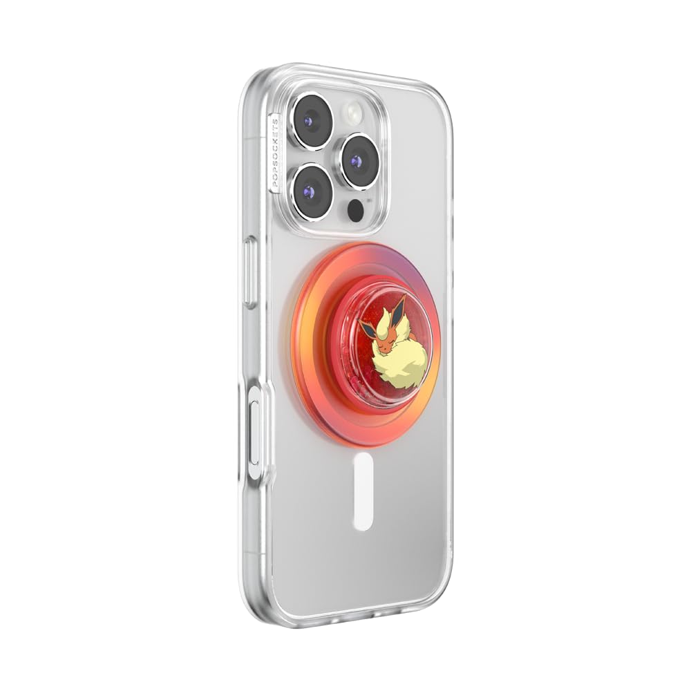 PopSockets Agarre de teléfono para MagSafe con Soporte, Soporte magnético, Parte Superior Intercambiable, sujeción Segura para Fundas MagSafe de iPhone, Agarre para teléfono y Tablet, Pokemon