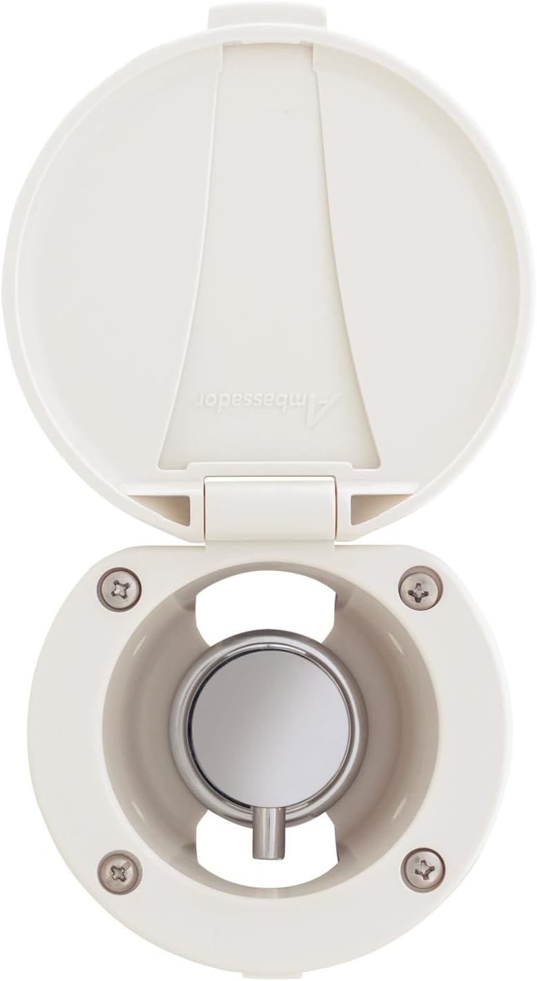 Aidack- Recessed Control Valve (Hot/Cold Mixer), Warm White Cup & Lid, Chrome Aidack Handle - 136-1711-CW-W