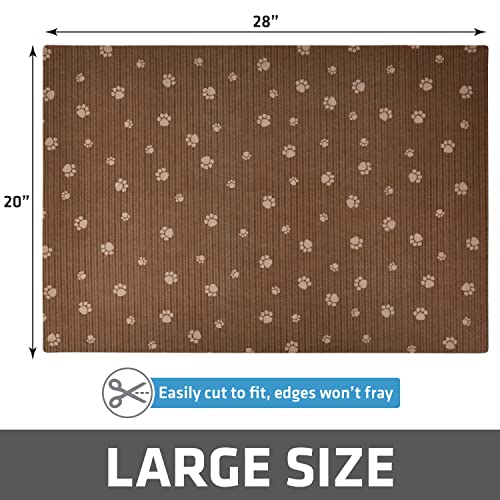 Image of Drymate Original Cat Litter Mat, Contains Mess from Box, Protects Floors, Urine-Proof, Machine Washable, Soft on Kitty Paws, Absorbent, Waterproof (USA Made, Recycled Content) (20 inchx28 inch)(BrownTanPaw)