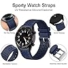 WOCCI 22mm Watch Strap, Curved End, Silky Touch Silicone, Silver Buckle (Blue) #4