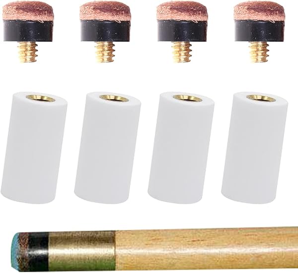 Embout Queue Billard,Billard Bâton Embouts,12 mm Rigide de Billard Cue Embout,Procédés à Visser Embouts pour Billard,pour Snooker Queues De Billard,4 Pièces - 1