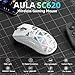 AULA SC620 Kabellose Gaming Maus,BT5.0/2.4G/USB-C,mit PixArt PAW3311-Sensor,12000DPI,8KH... Programmierbare Tasten,67g Leichtgewicht,400-mAh-Akku,RGB Gamer Maus für PC/Mac (Weiß-L)