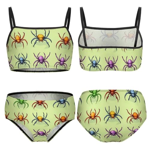 Spider Girls Swimsuits Two Piece Bikini Sets Beach Sport Swimwear Bathing Suit3