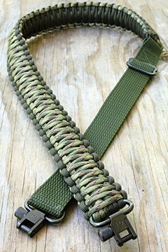Verstellbarer 550 Paracord Gewehrgurt mit Wirbeln (OD Green & Multi Camo)