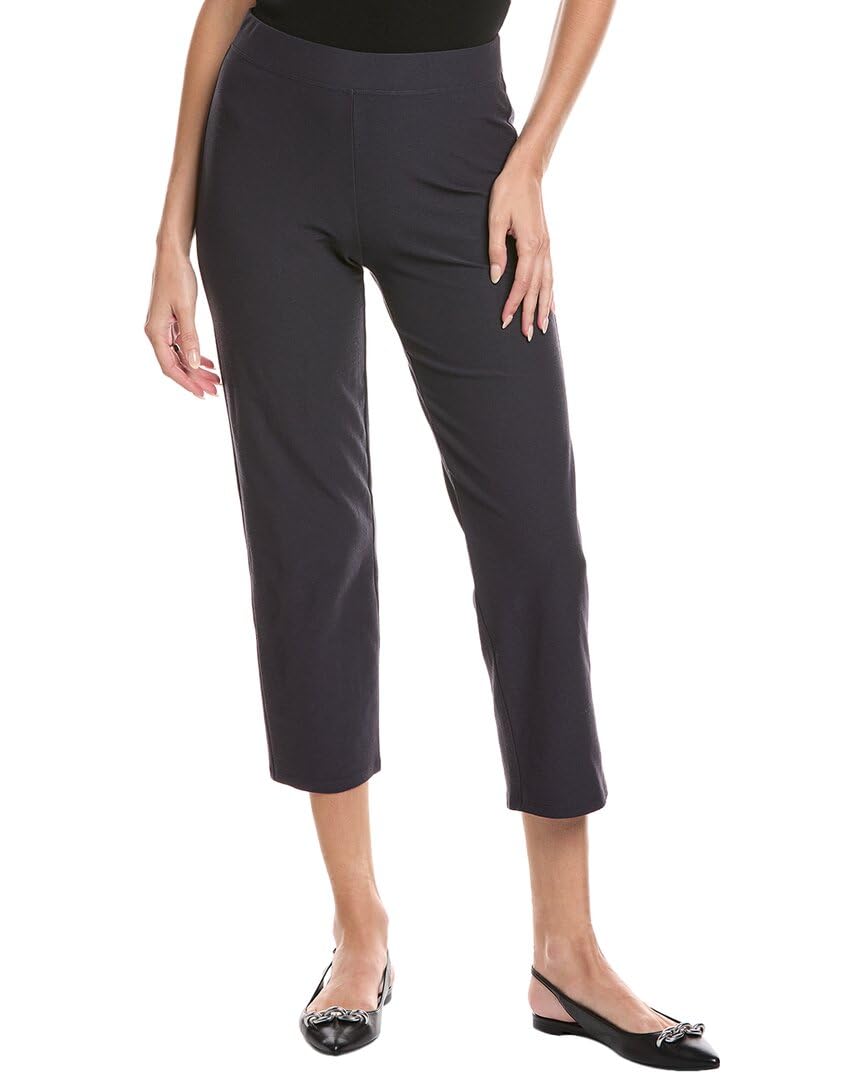 Eileen Fisher Womens Petite Straight Ankle Pant Pm Blue