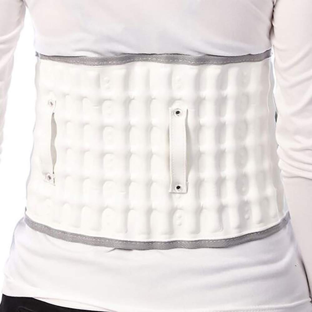 Faja Lumbar Fitness, cinturón de tracción de la Columna Vertebral, Alivio del Dolor para el Dolor de la Parte Baja de la Espalda, calambres, Discos herniados, con Correa de extensión,Plata