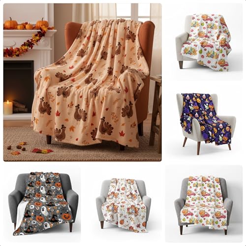6 Pack Thanksgiving Day Throws Blanket Bulk in Bulk Autumn Thanks...