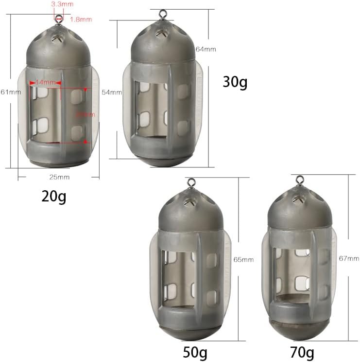 5pcs Durable Reusable Fishing Worm Bait Cage Bottom Baits & Worm Lures for Freshwater/Saltwater Fishing