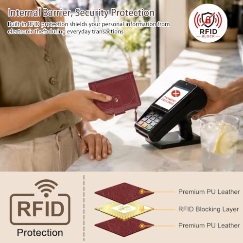 Image of Small Womens Wallet Billfold RFID Credit Card Holder Ladies Purse