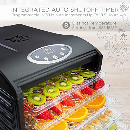 Ivation 6 Tray Countertop Digital Food Dehydrator Drying Machine 480w with Preset Temperature Settings, Auto Shutoff Timer and Even Heat Circulation for Beef Jerky, Fruits, Vegetables & Nuts Ivation 6 Tray Countertop Digital Food Dehydrator Drying Machine 480w with Preset Temperature Settings, Auto Shutoff Timer and Even Heat Circulation for Beef Jerky, Fruits, Vegetables & Nuts