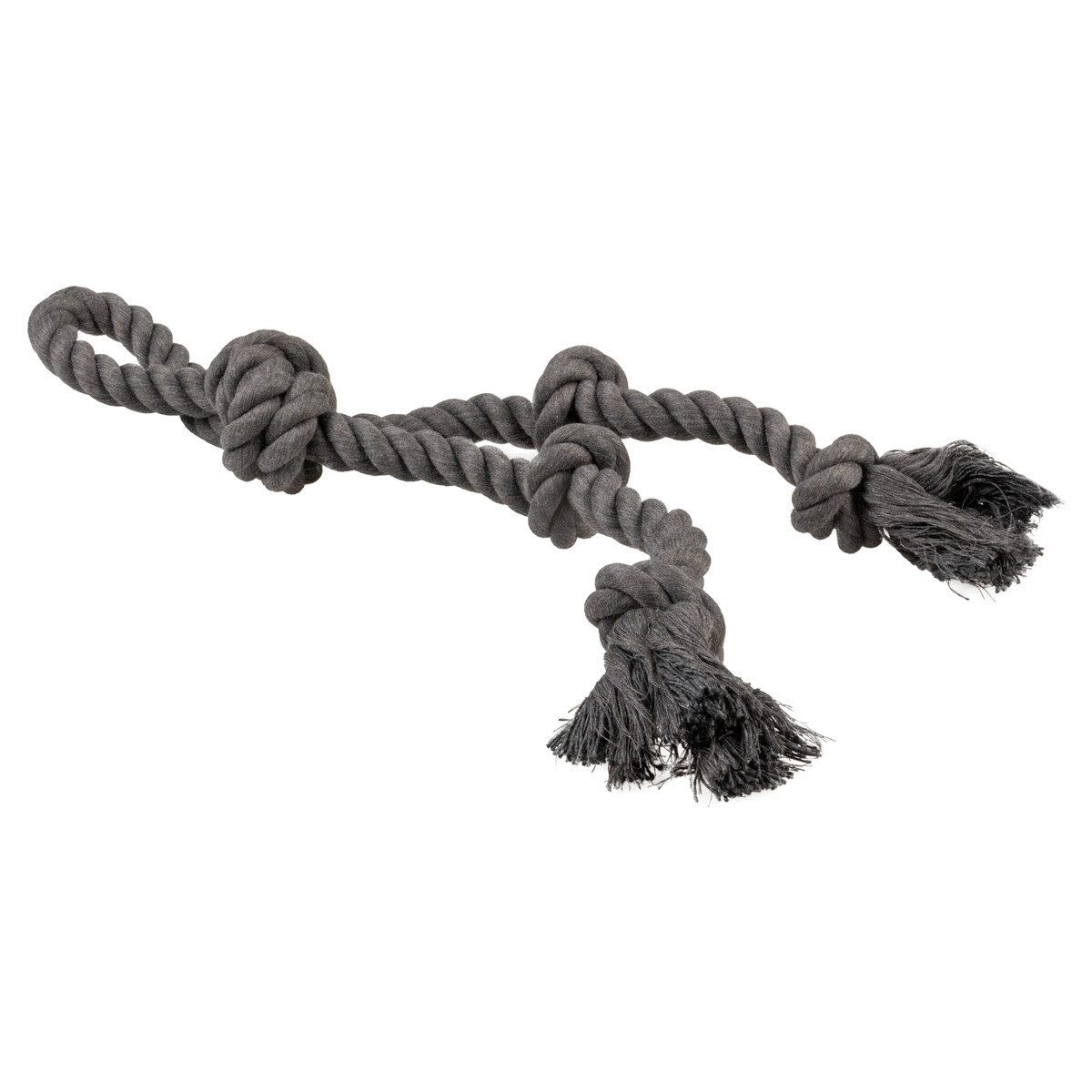 Générique Hundespielzeug, Hundespielzeug, Eco Rope 5 Abschnitte und Ring, grau
