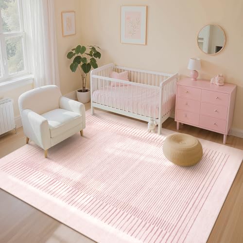 Tapete decorativo Rosa 5x7 pies Wonnitar lavable y antideslizante miniatura 2