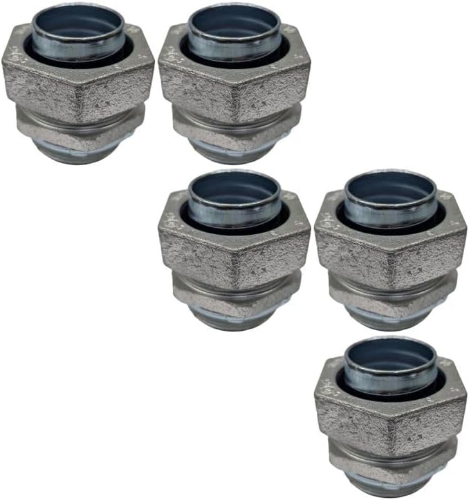 COREX 2" Liquid Tight Straight Conduit Fitting - Insulated Throat - Sealtight Connector - Zinc Plated Malleable Iron