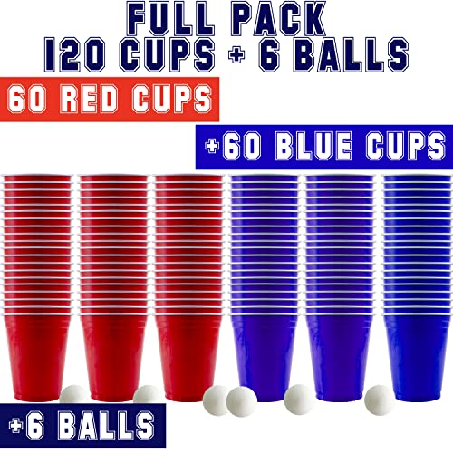 Pak van 120 Originele Officiële Bekers | 60 Blauw + 60 Rood | Amerikaanse Bier Pong Bekers 53cl | Premium Kwaliteit | Herbruikbare Plastic Bekers | Hand en Vaatwasmachine Veilig | OriginalCup® - Image 3
