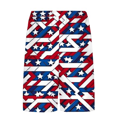 4th of July Board Shorts for Men American Flag Graphic Elastic Waist Quick Dry Swim Trunks with Compression Liner4