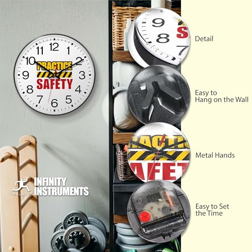 Horloge murale de sécurité Infinity Instruments Prosaic pour bureau et salon - 7