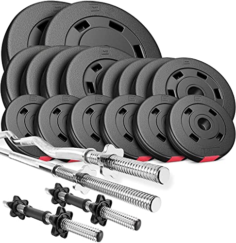 Hop-Sport TX-020 Halterbank, krachtstation met lange, curl- en haltergewichtenset, 75 kg - Image 3