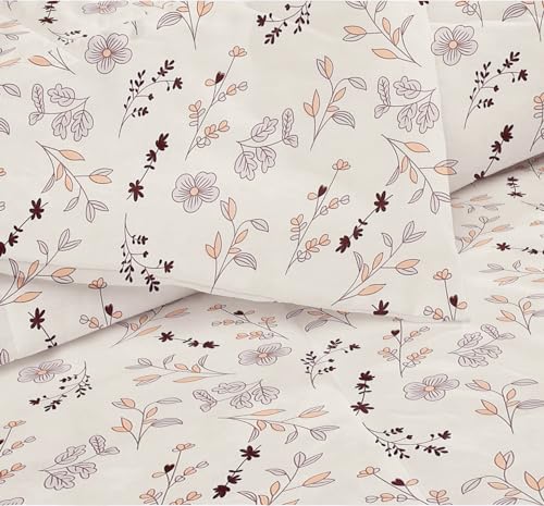 Image of BSB HOME 2nd Gen 220 GSM Microfiber Reversible AC Comforter /Blanket for Winter /Quilt /Duvets for King Size Double Bed (230X250 cm, Floral Off White)