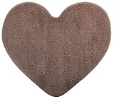 Brandsseller Herz Badematte Microfaser Badteppich Badvorleger ca.70 x 80 cm Taupe