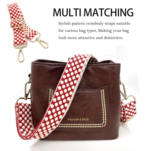 Image of Dsigo Purse Strap, 1.5 inch Wide Gold Alloy Buckle Floral Printing Crossbody Shoulder Strap for Bag Handbag Crossbody Bags