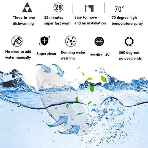 Aanrecht Vaatwasser Vrijstaand Met 6 Couverts - Tafelblad Uv-Desinfectie Vaatwasser, Touch The Button 360 Graden En… - Image 4