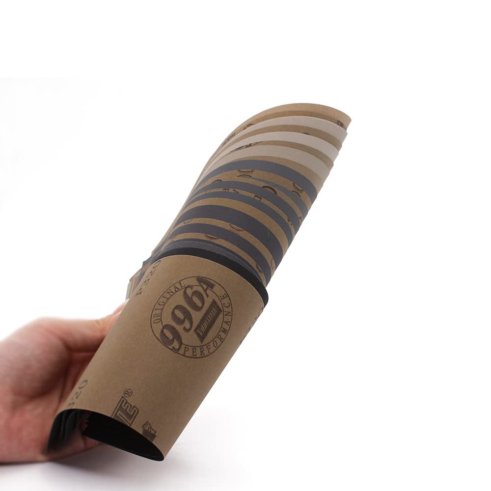 Feuilles abrasives 9 x 3,6 pouces 60 à 10 000 grains assortis papier abrasif sec et humide pour le ponçage automatique du métal, 50 pièces, mixte