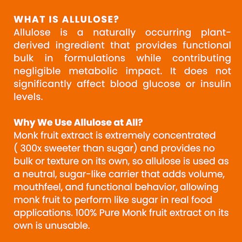 Image of Vitasierra Monk Fruit Sweetner Organic Without Erythritol (250 Gm) - 1:1 Sugar Substitute - Low Glyemic Index Gentle & Safe Sweetner - Diabetic Friendly