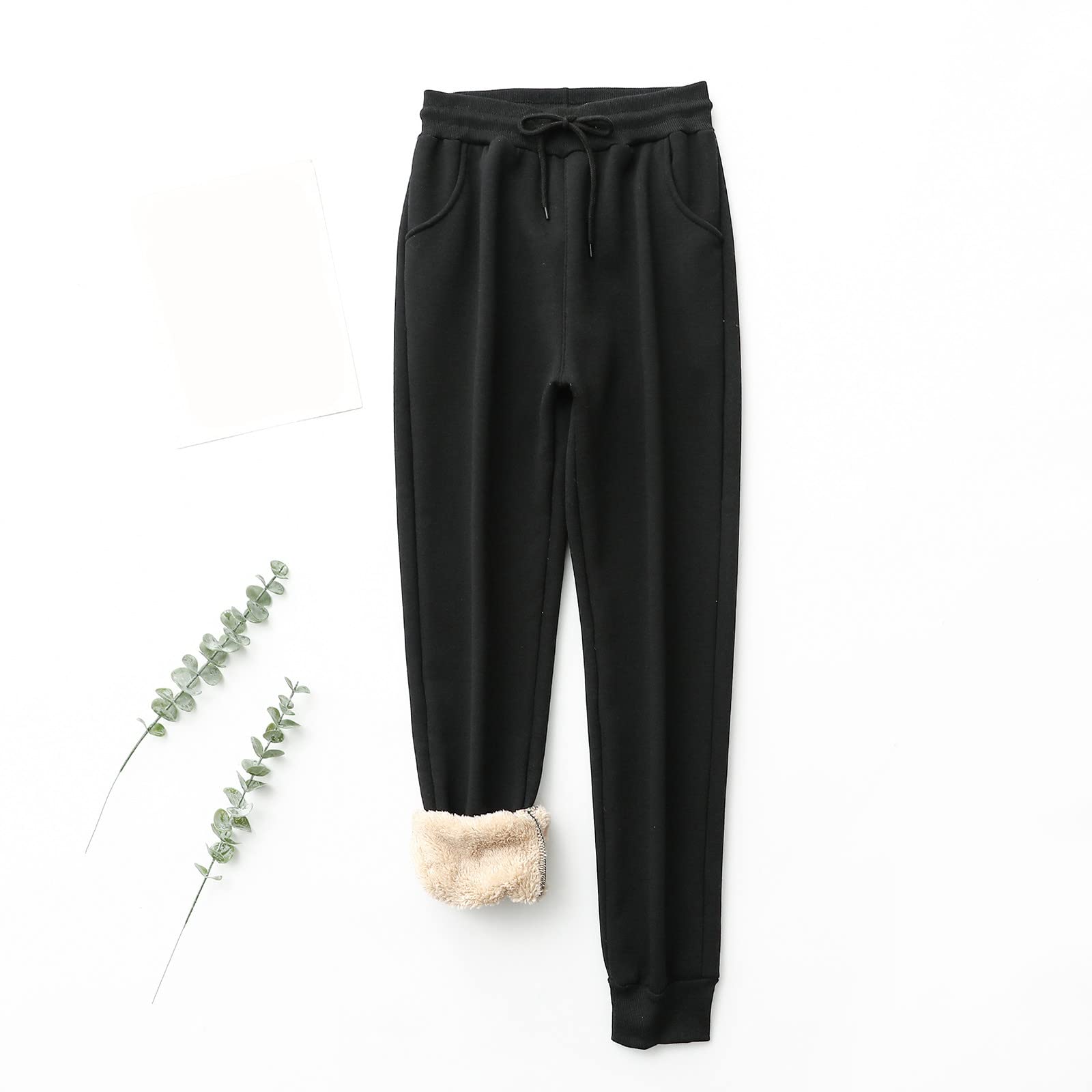 Leggings fourrés Femme Hiver, Pantalon de Course Femmes Hiver Longue Taille Haute Pantalon de Jogging Chaud en Peluche Sweatpants Pantalon de Yoga Collants de Yoga Pantalons Jambières Thermo