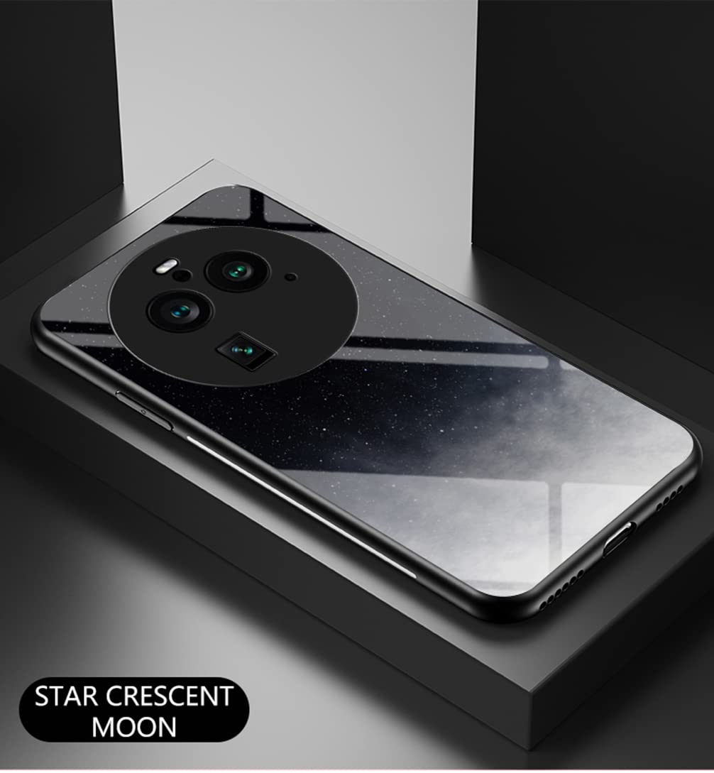 Custodia Per Oppo A52 Con Vetro Temperato - Cover Posteriore Rigida Con Bordo Morbido TPU - Design Cielo Stellato