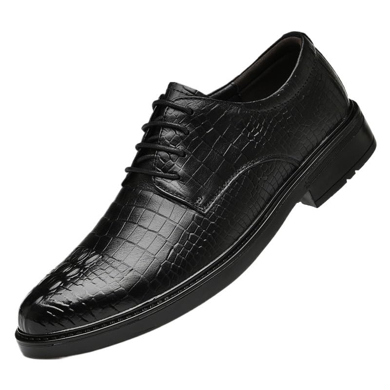 Vintage Men Dress Formal Shoes Faux Leather Lace Up Round Toe Classic Business Party Wedding Anti-Slip Non Slip Casual